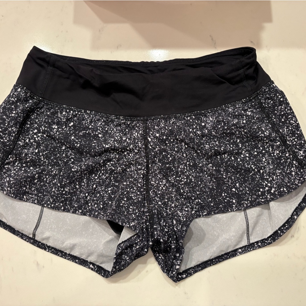lululemon athletica Black and White Running Shorts